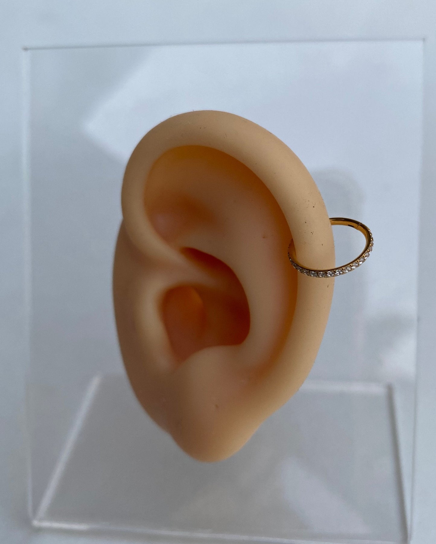 Surgical Steel Gold Zircon Hoop