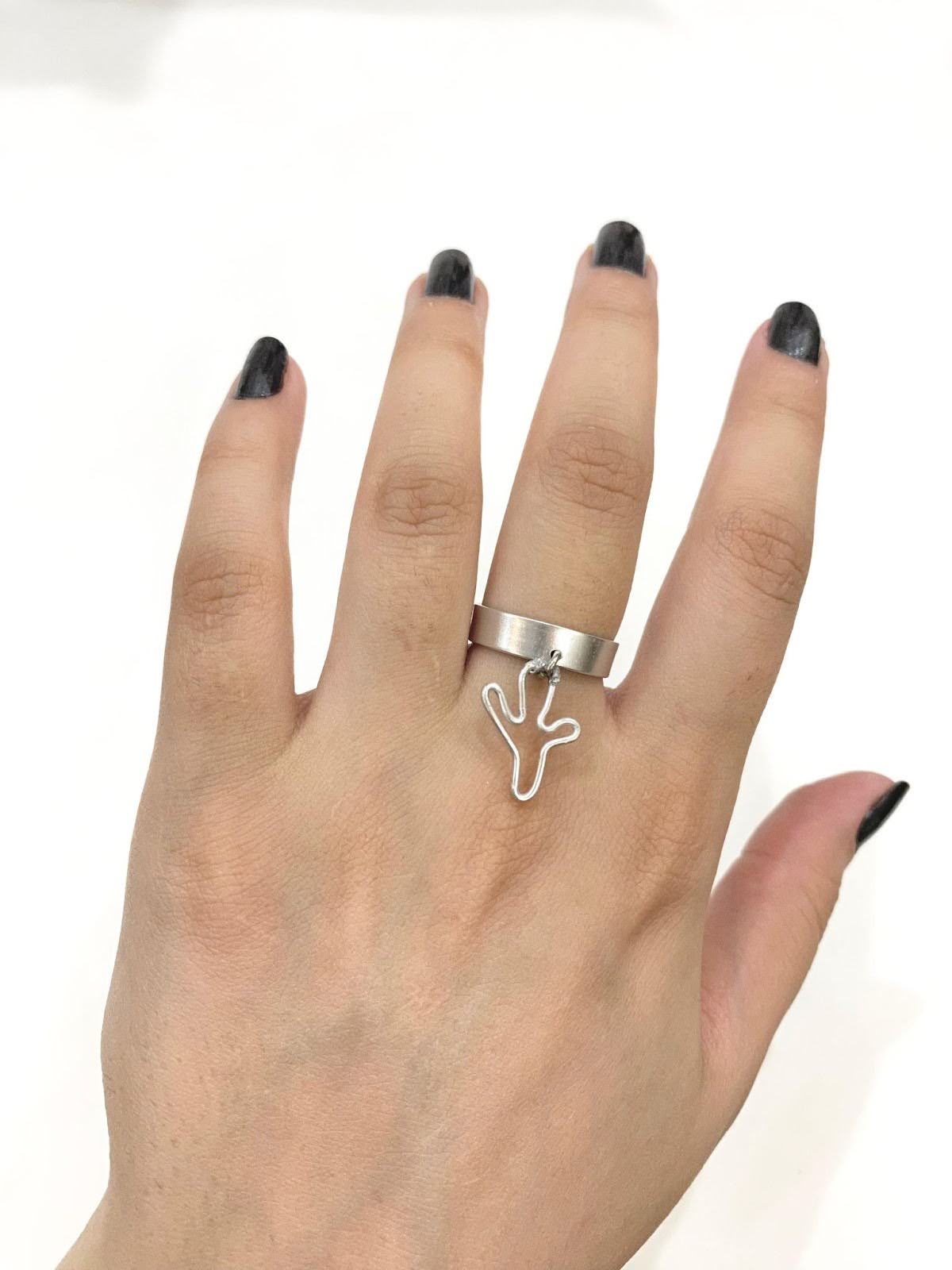 Flat Cactus Silver Wire Ring