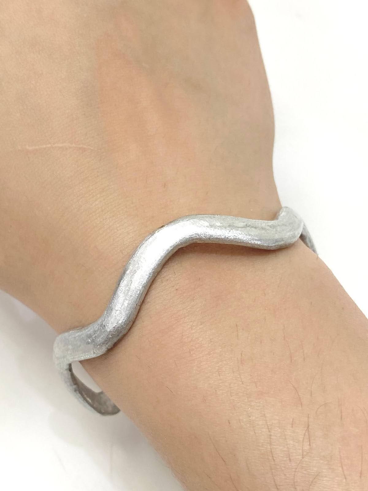 Thick Flat Wiggle Wire Bracelet