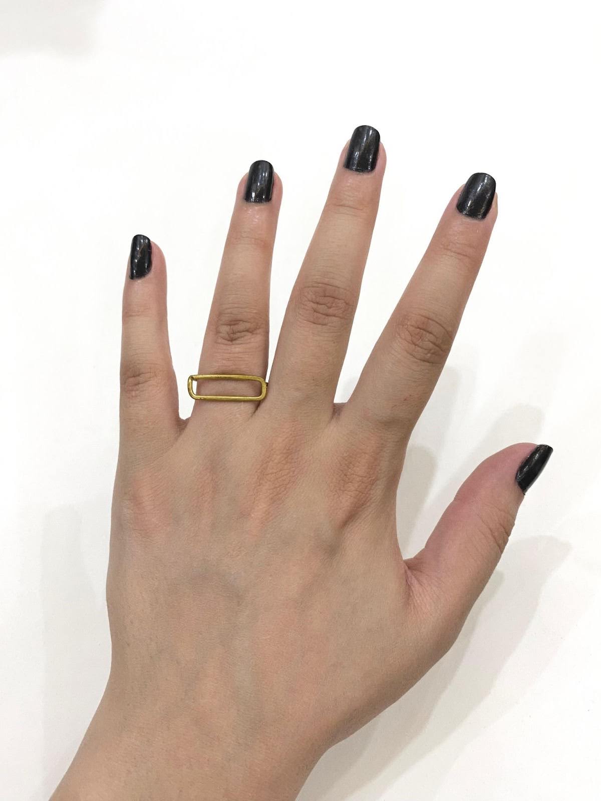 Rectangle Golden Wire Ring